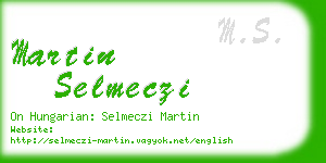 martin selmeczi business card